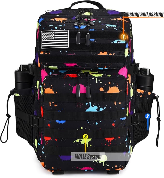 45L Tactical Backpack for Men Women, Military Assault Pack with MOLLE, Large 3 Day Bug Out Bag for Hiking Camping