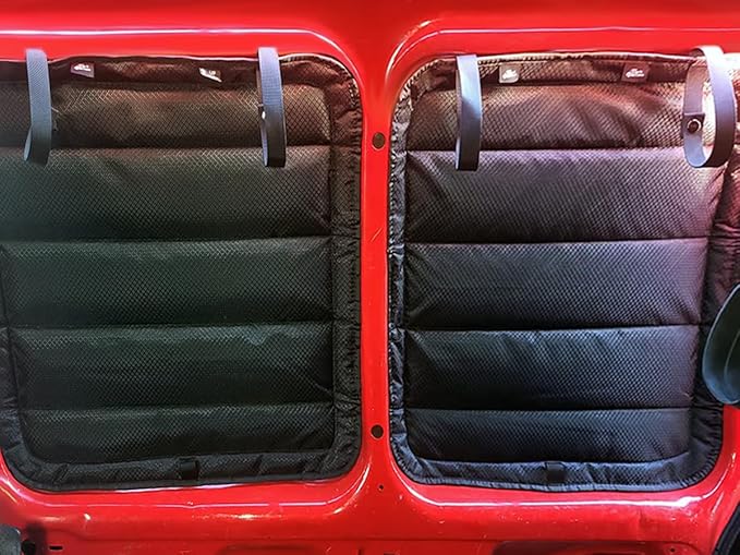 Extra-Thick Side Barn Door Window Covers for Chevy Express/Gmc Savana Van Van,Magnetic Insulated Blackout Window Sunshade, Foldable Design, AllSeasonGuard Pro