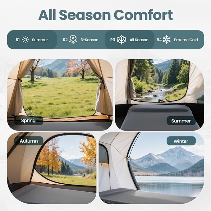 Double Camping Sleeping Pad with Electric Pump, 3.15" Thick 2 Person Self Inflating Memory Foam Mattress Pad with Pillow, Portable Sleeping Mat for Travel, Car, Tent, Home - Grey, Full Size
