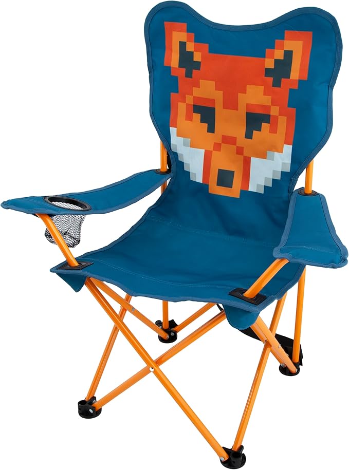 MOUNTAIN SUMMIT GEAR Kids Camping Chair - Foldable Camp Chair with Carrying Case for Outdoor Recreation, Sports, Camping and Fishing (by Caddis Sports) (2, Fox)