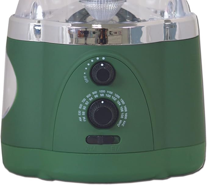 NORTHPOINT 190485 12-LED Lantern with 4-LED Flashlight & AM/FM Radio (Green)