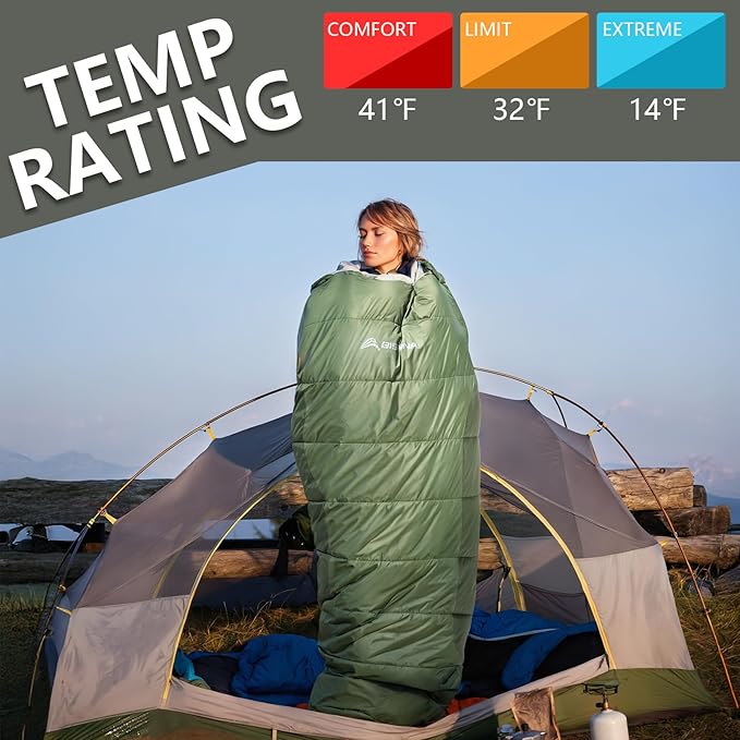 BISINNA Mummy Sleeping Bag for Adults 14-41℉ Cold Weather 3-4 Season Camping Sleeping Bags with Compression Sack for Backpacking Hiking Traveling