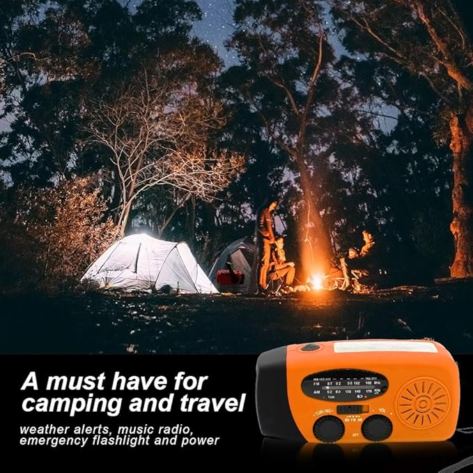 Portable Solar Emergency Weather Radio Upgrade Hand Crank AM/FM NOAA Survival Radio with 2000mAh Cellphone Charger LED Flashlight Battery Indicator for Home Camping Earthquake