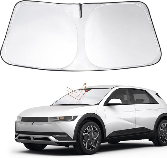 Windshield Sun Shade Custom Fit 2022 2023 2024 2025 2026 Hyundai Ioniq 5 Accessories Foldable Sunshade Sun Blocker Front Window Shades Covers Keep Car Cooler