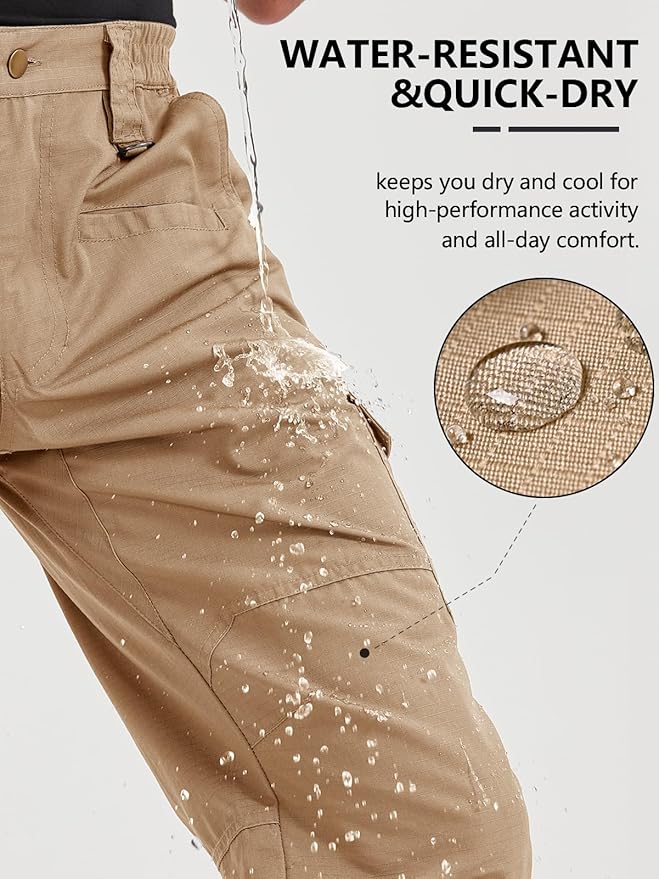 CNBQDD Mens Work Pants Cargo Tactical Construction for Men Ripstop Water Repellent Lightweight Outdoor Hiking with Pockets