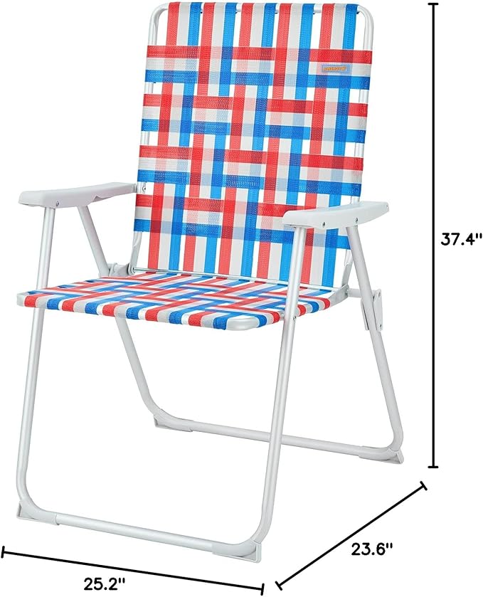 #WEJOY Folding Beach Chair for Adults, Lightweight Beach Chair with Shoulder Straps, High Back Camping Chairs with Hard Armrest, Supports 300lbs for Outdoor Lawn Concert