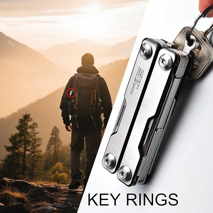 SQT2052 9-in-1 Multitool - Foldable, Professional Multitool for Men, DIY, Outdoor Camping, Home Repairs, Survival Kit, Hiking, Fishing, Emergency Use, Compact & Durable, Ideal Gift for Men