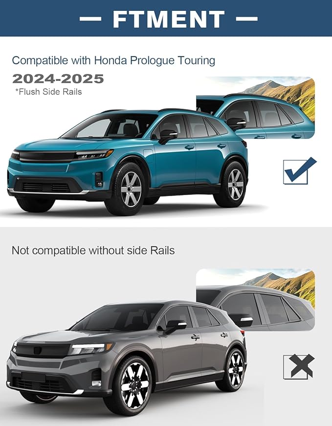 Roof Rack Cross Bars 220lbs Compatible with Honda Prologue Touring 2024 2025 2026, Heavy Duty All-Metal Aluminum Crossbar Luggage Racks Roof Rails Rooftop Black Accessories