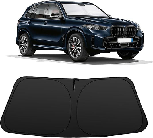 Windshield Sun Shade Custom Fit 2019 2020 2021 2022 2023 2024 2025 2026 BMW X5 Accessories Foldable Sunshade Sun Visor Protector Blocks Sun Rays