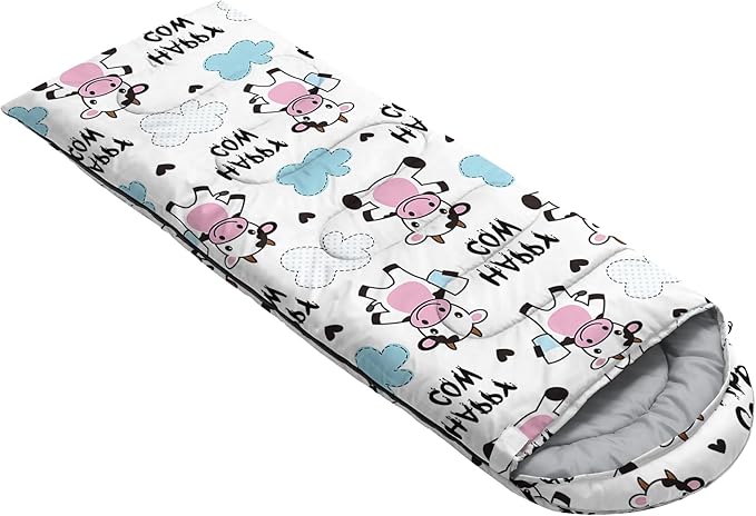 QOOMO Axolotl Cute Camping Sleeping Bags,3 Season Warm & Cool Weather,Lightweight,Waterproof Sleeping Bags for Adults & Kids,Traveling,and Outdoors
