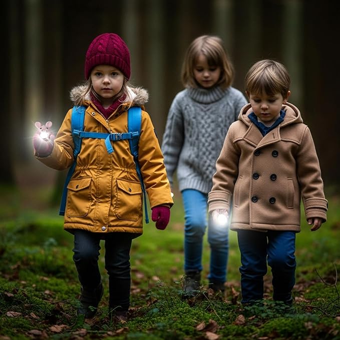 Easter Bunny Kid‘s Flashlight Rechargeable, Led Flashlight, Fun and Easter Rabbit Kid Flashlight Suitable for Camping and Outdoor Exploration, Dog Walking, Birthday Gift