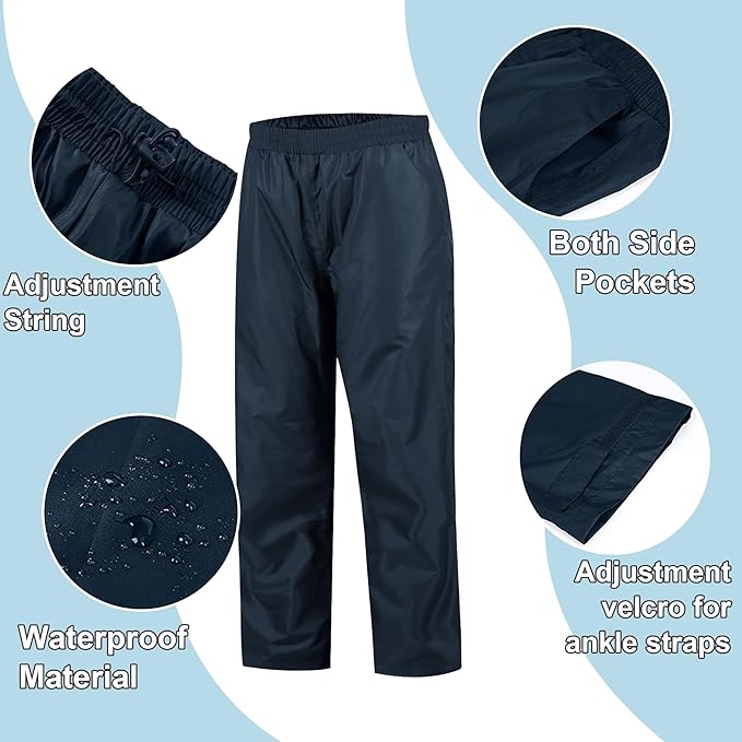 SWISSWELL Kids Rain Gear Boys Girls Youth Waterproof Rain Suit Breathable Reflective Raincoat and Pants