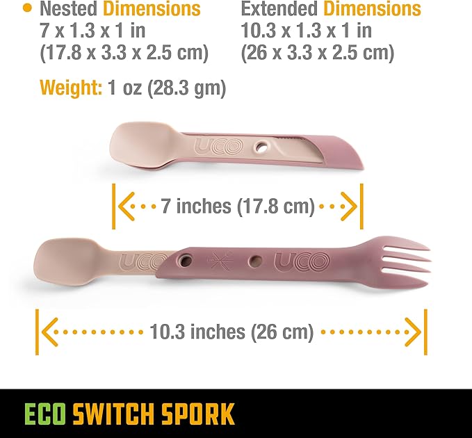UCO Recycled ECO Switch Spork 2-Piece Integrated Camping Utensil Set