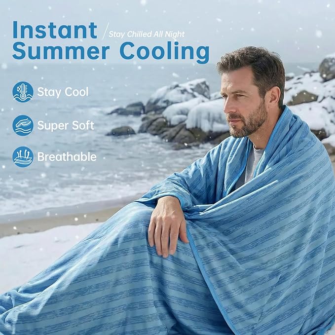Guohaoi Cooling Blanket (90"x108"King Size) for Hot Sleepers,Absorbs Heat to Keep Body Cool for Night Sweats,100% Oeko-Tex Certified Cool Fiber,Breathable,Comfortable,All-Season.