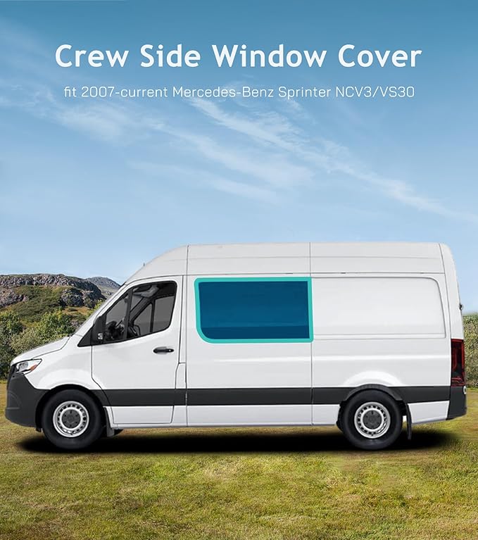 Extra-Thick Crew Window Cover for Mercedes-Benz Sprinter 2007-2026, Magnetic Insulated Blackout Sunshade, XPE Foam & Thinsulate Cotton, AllSeasonGuard Pro