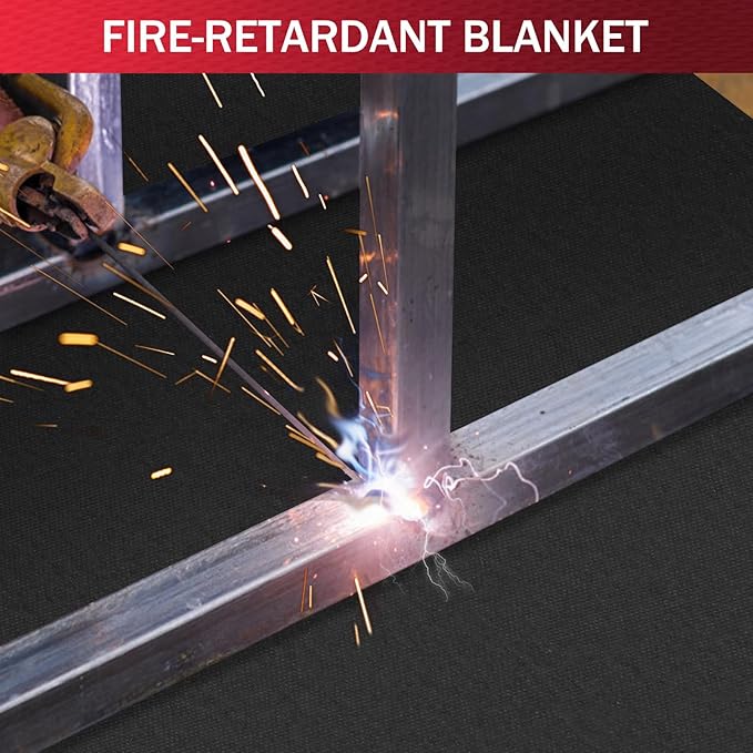 Silicone Coated Welding Blanket 4x6 ft - Heavy Duty Heat Resistant Fabric, 1022 °F Fire Resistant Blankets, High Temp Insulation Blanket for Industrial, Smoker, Camping, Grill