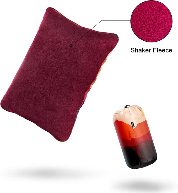 Camping Pillow,Supportive Compressible Travel Pillow Middle Size Lightweight Camp Pillow with Storage Bag for Camping,Hiking,Backpacking,Airplane
