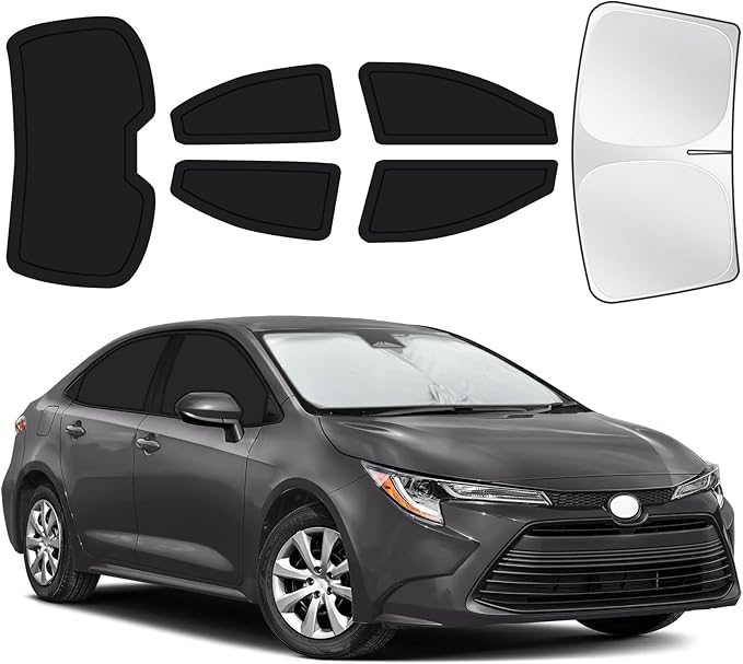for Toyota Corolla 2020-2024 Car Window Shades, 6pcs Privacy Sun Shade Set for Front Windshield Side and Rear Windows, Full Window Covers Keeps Vehicle Cool for Camping Napping