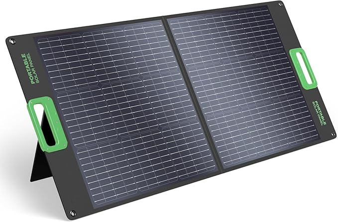 100W Portable Solar Panel for Power Station Generator, 23.5% High Efficiency ETFE 18V Foldable Solar Charger for Outdoor Camping RV Offgrid