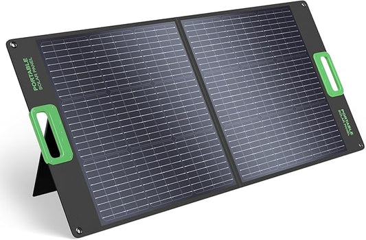 100W Portable Solar Panel for Power Station Generator, 23.5% High Efficiency ETFE 18V Foldable Solar Charger for Outdoor Camping RV Offgrid