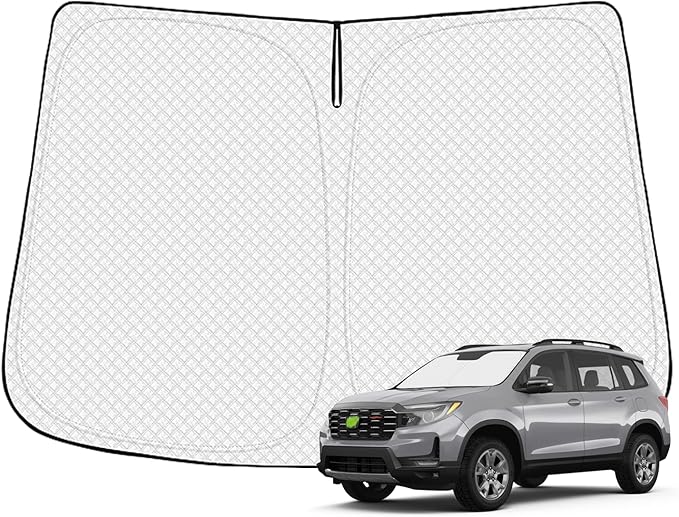 Canvcle Windshield Sun Shade for 2019-2025 Honda Passport Sport Accessories Thicken 6-Layer Front Window Sunshade Cover Sun Visor Protector Foldable Block UV Rays Keep Vehicle Cool