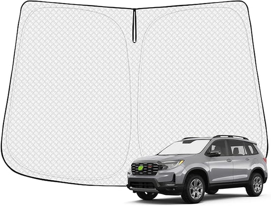 Canvcle Windshield Sun Shade for 2019-2025 Honda Passport Sport Accessories Thicken 6-Layer Front Window Sunshade Cover Sun Visor Protector Foldable Block UV Rays Keep Vehicle Cool