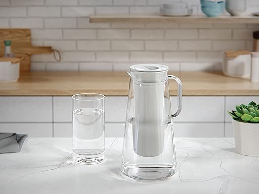 LifeStraw Home – Water Filter Pitcher, 7-Cup, White, BPA Free Designed for Everyday Protection Against Bacteria, parasites, microplastics, Lead, Mercury, PFAS, and a Variety of Chemicals