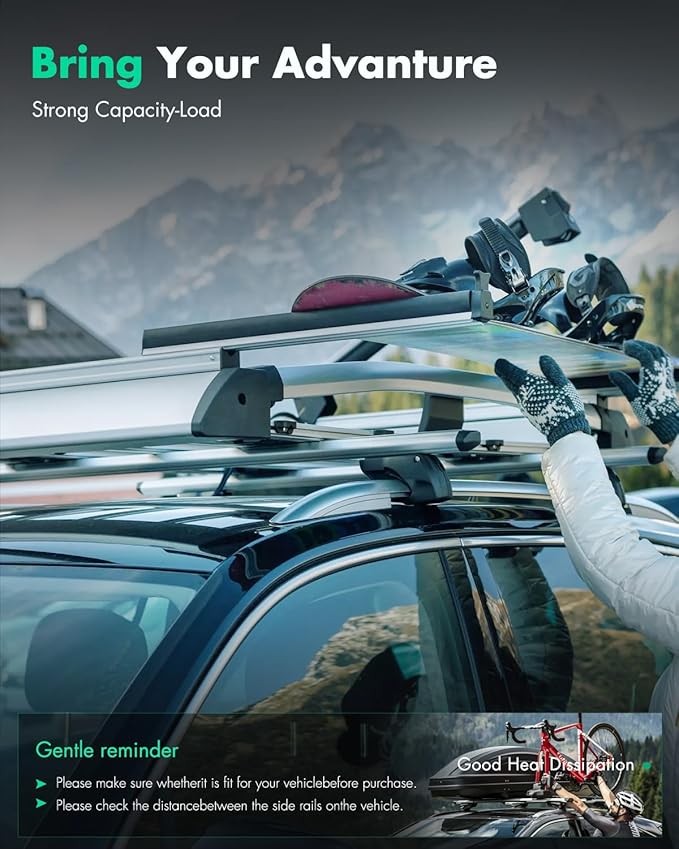 SCITOO Roof Rack Cross Bar for Toyota Highlander 2008-2013 Cargo Bars Black