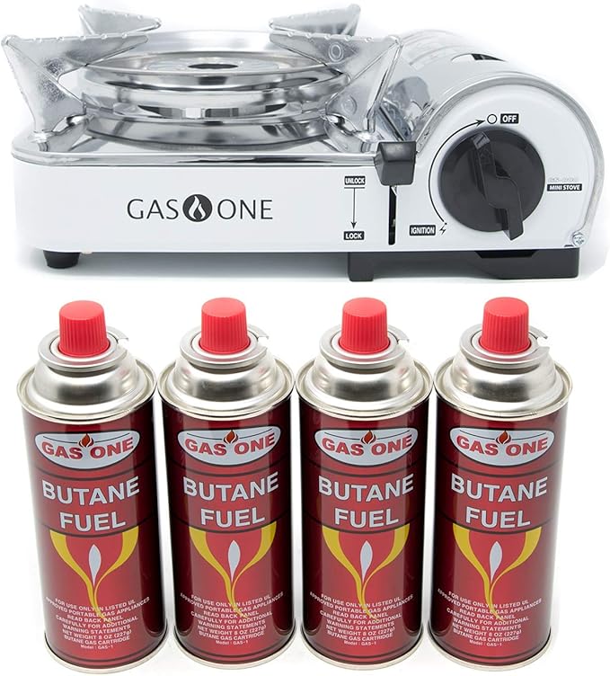 GasOne Emergency Gear Camping Mini Butane Portable Gas Stove with Carrying Case