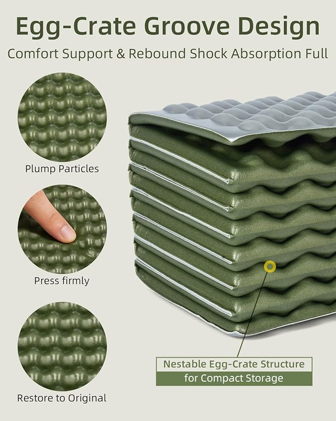 Abahub Foam Camping Sleeping Pad, Waterproof Soft Foam Matress for Adults, Foldable Ultralight Wide Pad for Outdoor Backpacking, Picnic, Yoga