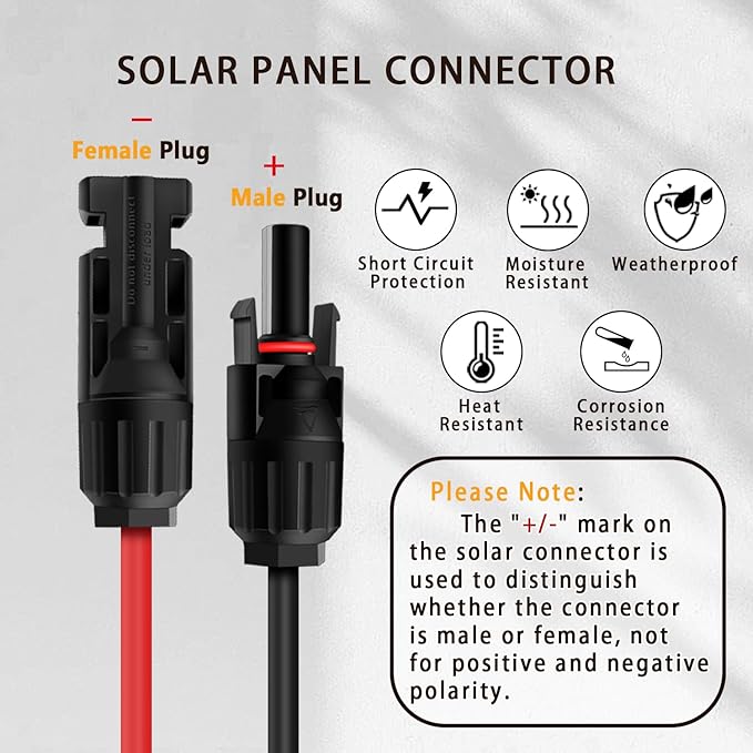 COMeap 10FT 3M Solar Connector to DC 8mm Adapter Cable for Jackery Explorer 3000 2000 1500 1000 880 550 500 300 290 240 160 GZ Yeti BLUETTI Portable Power Station, Solar Generator, Solar Panel
