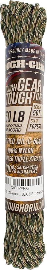 TOUGH-GRID 750 Paracord Military Grade Nylon Rope - Type IV Mil-Spec Made in USA - Tactical Survival Cord