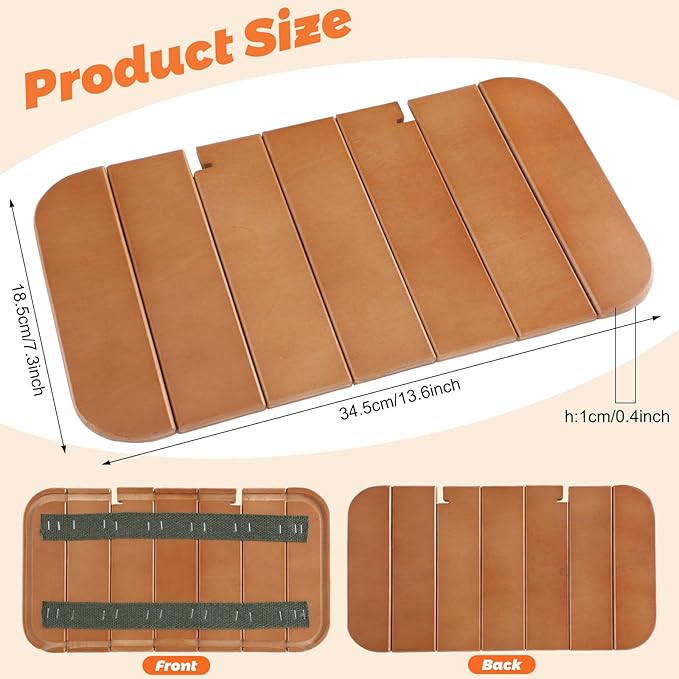 Wooden Table Compatible with Lunch Box 10qt Portable Outdoor Camping Picnicking Cafe Kit Accessories Mini Folding Meal Tables (7.3 x 13.6 x 0.4 Inch), Not Included Lunchbox