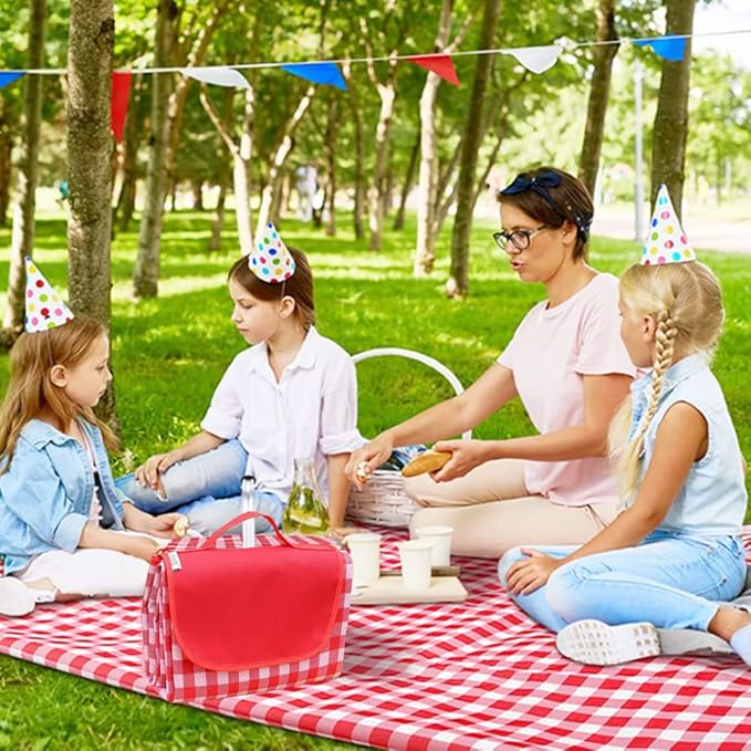 LRUUIDDE Extra Large Picnic Blanket Beach Blankets, Outdoor Foldable Waterproof Sand Mat for Beach Camping Hiking Travel Family Concerts Grass Park Music Festival Lawn Mats (Red, 80x60inch)