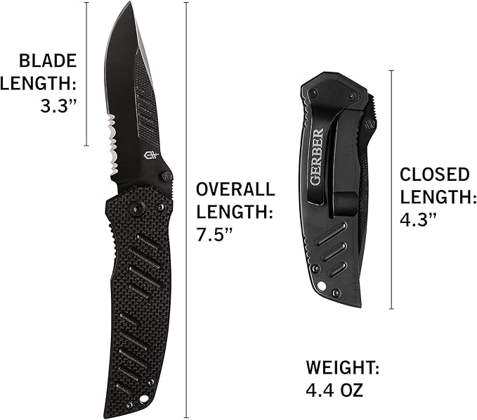 Gerber Gear Swagger Knife, Serrated Edge, Drop Point [31-000594]