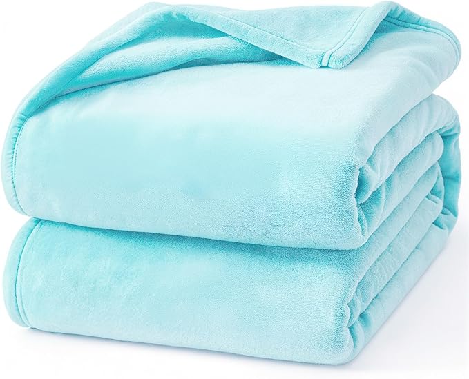 Hansleep Fleece Robin Egg Blue Throw Blanket, Super Soft Blanket Flannel Fuzzy Plush Cozy Blanket for All Seasons, Robin Egg Blue, Throw 50x60 Inches