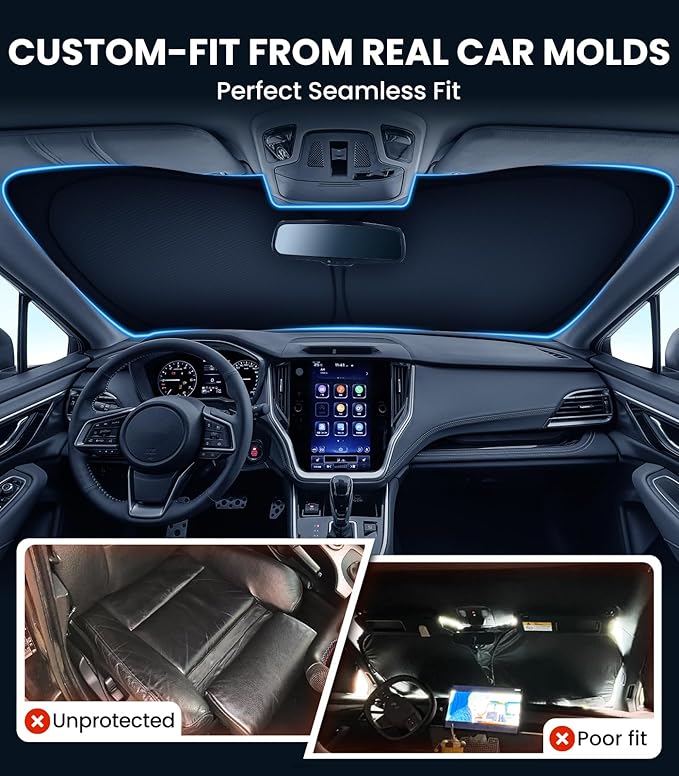 Zanch Custom Windshield Sun Shade for Subaru Outback 2020-2026, 7-Layer UV & Heat Block, 3D Laser Scanned, Interior Protection, Keep Car Cooler, Foldable SUV Accessories
