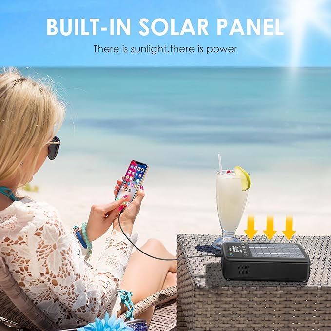 JIYHF Portable Power Station 74Wh, Solar Generator & Backup Power with 45W USB-C PD, 3000A Jump Starter with Air Compressor, Ideal as a Portable Power for Emergency, car Battery Jumper, RV, inflate