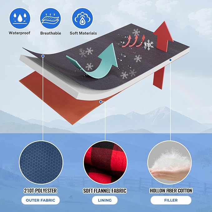 Keencamp 0 Degree Sleeping Bag Cotton Flannel Winter Cold Weather for Adults XXL Sleeping Bag 4 Season Big and Tall with Pillow Compression Sack