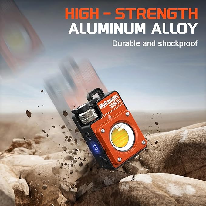 Portable Camping Light, 3500LM Adjustable LED Camping Lantern Rechargeable with 2.5-15H Runtime&Screen, Alloy Waterproof Flashlight for Power Outages, Emergency, Hurricane(2-Pack Orange)