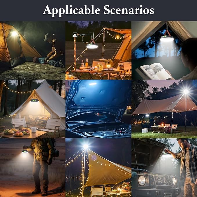 4500LM Solar Camping Light Portable LED Camping Lantern Rechargeable Light 45W, Waterproof Hanging Tent Lights for Camping, Emergency, Hurricane, Power Outage