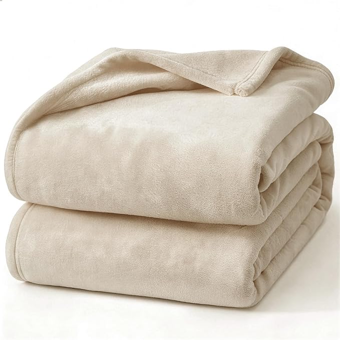 Hansleep Fleece King Size Blanket for Bed Taupe, Super Soft Flannel Fuzzy King Plush Cozy Blanket for All Seasons, Taupe, King 90x108 Inches