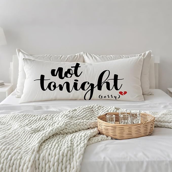Bridal Shower Gifts 20x54 Body Pillow Cover, Bachelorette Gifts for Bride, Anniversary Wedding Gift Tonight Not Tonight Decorative Long Body Pillow Cases for Bed Couch