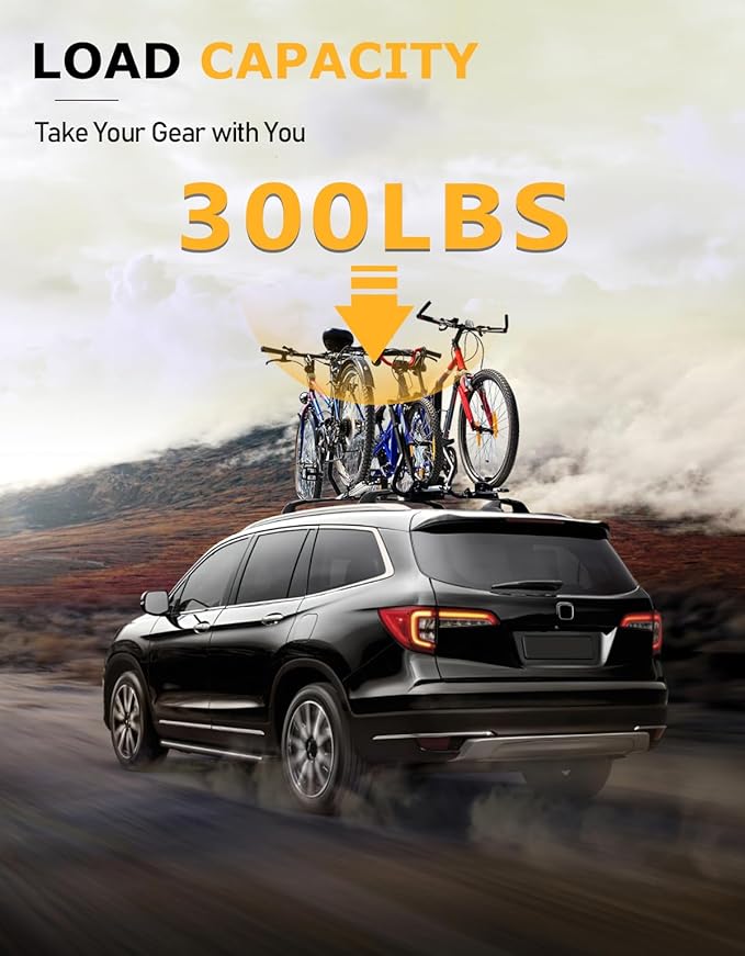 Tuyoung 300lbs All Aluminum Roof Rack Cross Bars Compatible with Honda Pilot 2016-2022 with Flush Rails, Lockable Crossbars Rooftop Cargo Bag Kayak Luggage Snowboard Carrier Kayak Bike Accessories