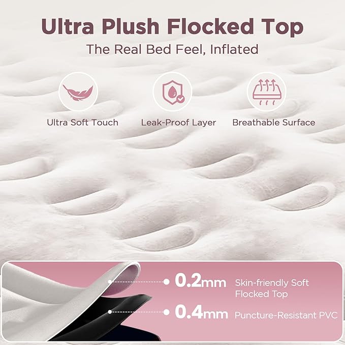 CHERIMOR Twin XL Air Mattress with Built-in Pump, 18" Raised Comfort, 80“ Length, 48Hr Leak-Proof Test, Upgraded Honeycomb Pillar Design, Supports 500 lbs, 2-Min Inflation for Home, Guests & Camping