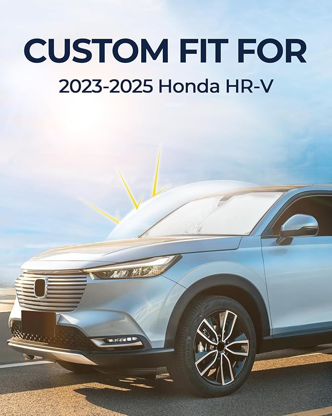 for Honda HR-V 2023-2025 Car Window Shades, 6pcs Privacy Sun Shade Set for Front Windshield Side and Rear Windows, Full Window Covers Keeps Vehicle Cool for Camping Napping