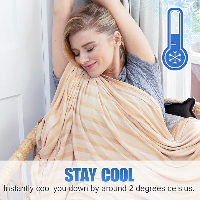 Ailemei Direct Cooling Throw Blanket for Hot Sleepers,Double Sided Cold Effect, Lightweight Breathable Summer Bed Blanket for Couch,Transfer Heat to Keep Body Cool Night Sweats,50"x70"