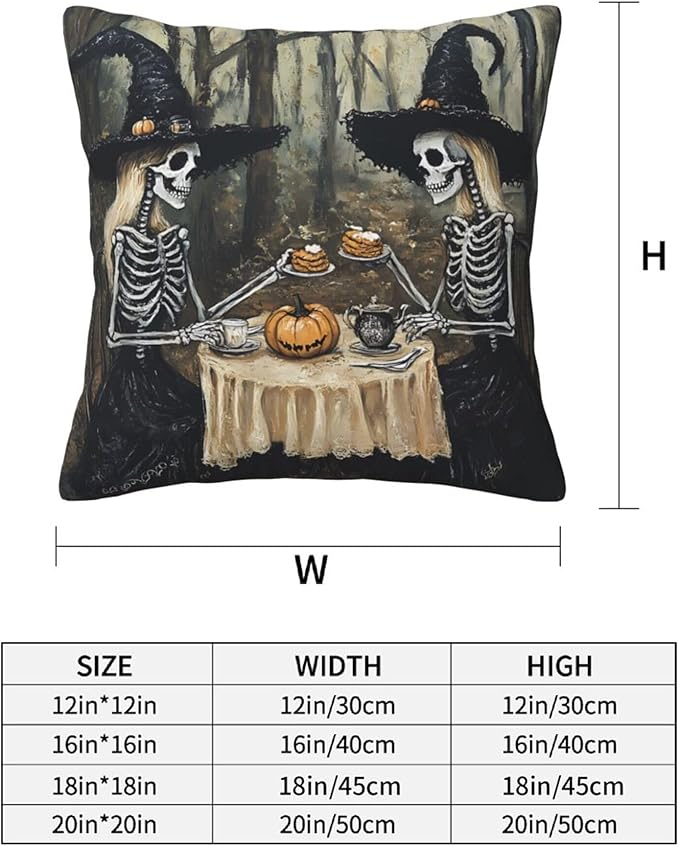 Vintage Skull Throw Pillow Covers 18x18 inch Set of 2 Pillow Case Cushion Cover for Home Sofa Couch Living Room Car Decor
