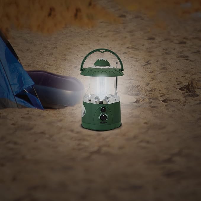 NORTHPOINT 190485 12-LED Lantern with 4-LED Flashlight & AM/FM Radio (Green)