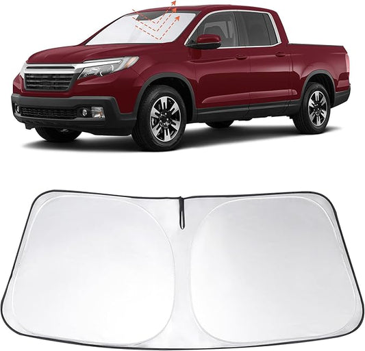 Windshield Sun Shade Custom Fit 2017-2024 2025 2026 Honda Ridgeline Crew Cab Accessories Foldable Sunshade Sun Blocker Front Window Shades Covers Keep Car Cooler